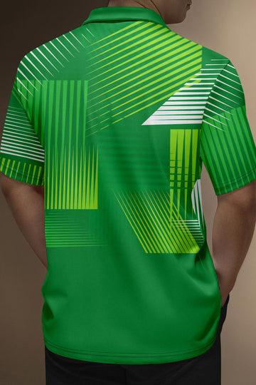 Grøn kortærmet poloshirt til mænd